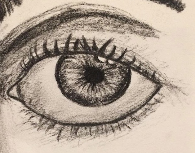 Pastel drawing of eye